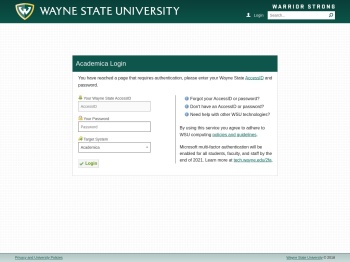 Login - Academica - Wayne State University