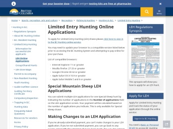 Limited Entry Hunting Online Applications - Province of British ...